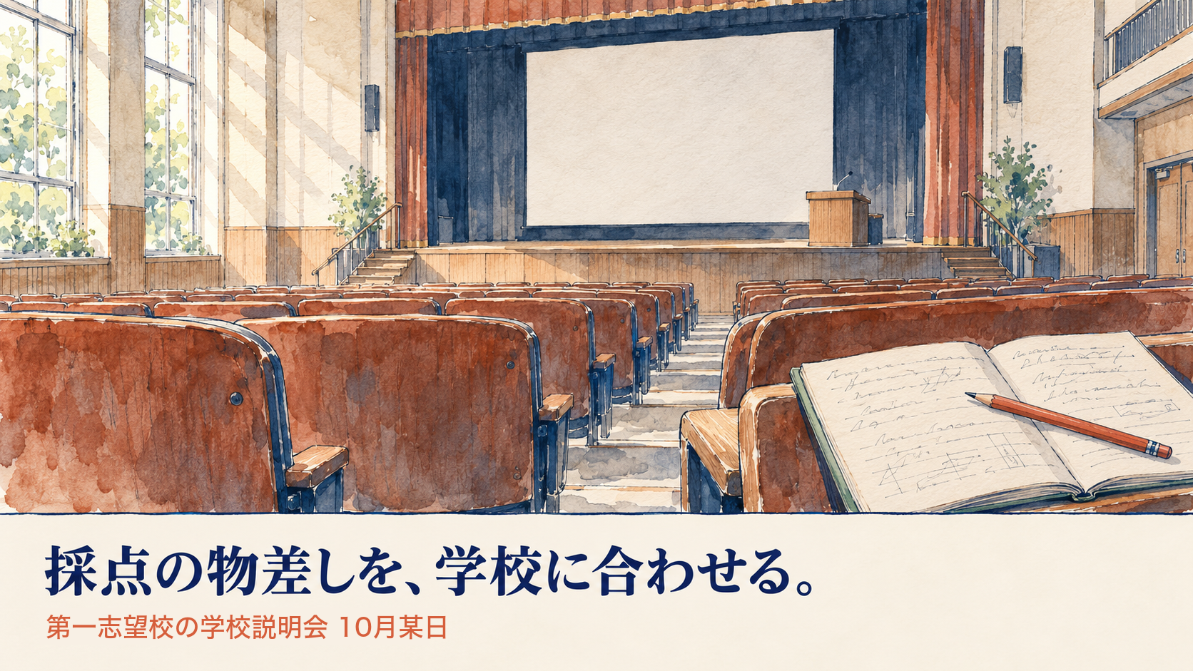 採点の物差しを、学校に合わせる。第一志望校の学校説明会 10月某日